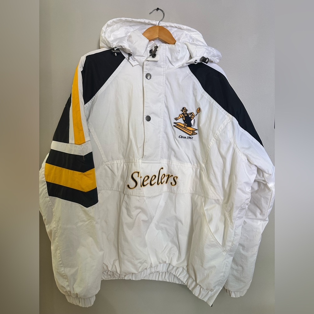 Starter White Pittsburgh Steelers Jacket with Logo